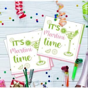 It’s Martini Time Cocktail Napkins, Party Supplies, 20 Ct Bachelorette Birthday